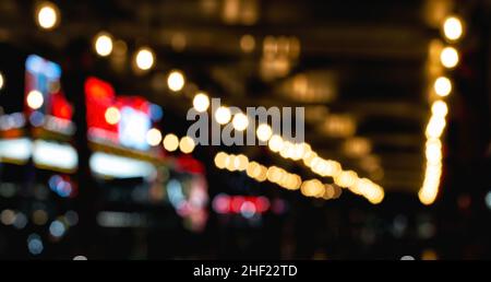 Defocused bokeh lights in shop or cafe restaurant. For montage product display or design key visual layout Stock Photo