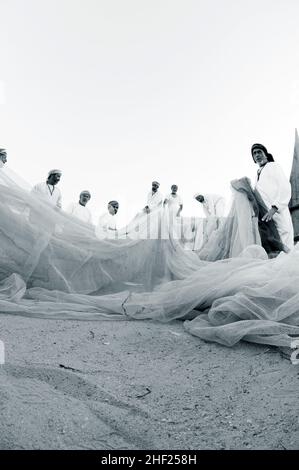 Arabian Traditional Fisherman's life OMAN ,QATAR Stock Photo