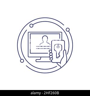 two factor authentication line vector illustration Stock Vector