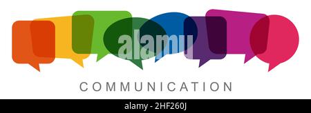 illustration of colored speech bubbles in a row with space for text Stock Vector