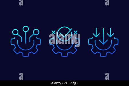 integration line icons for web Stock Vector