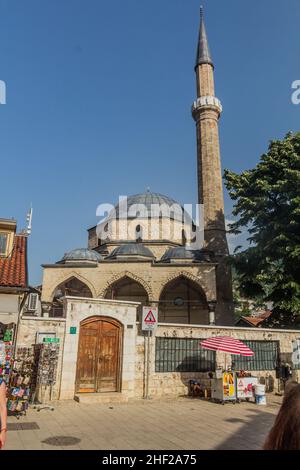 SARAJEVO, BOSNIA AND HERZEGOVINA - JUNE 12, 2019: Gazi Husrev-Beg Mosque in Sarajevo. Bosnia and Herzegovina Stock Photo
