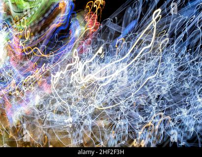 Abstract background of Blurry colorful of motions lights. Stock Photo