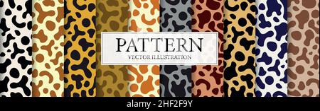Set of 10 patterns different skin textures - Vector illustration Stock Vector
