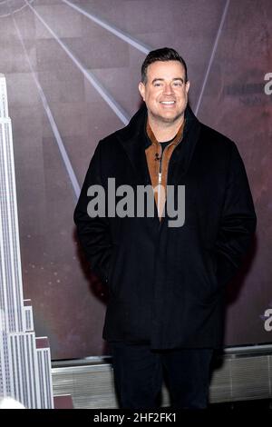 New York, NY, USA. 13th Jan, 2022. Carson Daly at the ceremonial lighting of the Empire State Building in celebration of the 70th Anniversary of the TODAY Show at the Empire State Building. Credit: Steve Mack/Alamy Live News Stock Photo