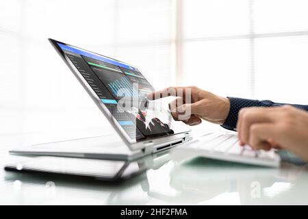 Digital Data Technology. KPI Business Dashboard Technology Stock Photo