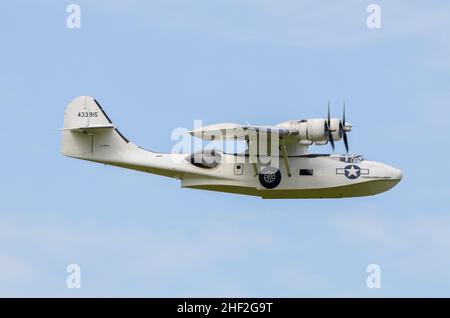 Consolidated PBY Catalina G-PBYA, American flying boat, of the 1930s and 1940s. Flying Second World War plane. Consolidated PBV-1A Canso A Stock Photo