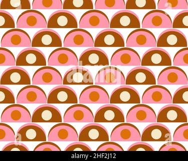 Retro 70s seamless colorful geometric pattern. Endless texture, retro background. Vector illustration Stock Vector