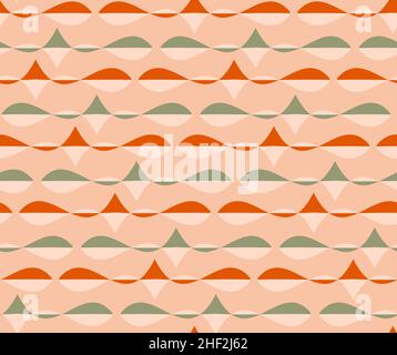 Retro 70s seamless colorful geometric pattern. Endless texture, retro background. Vector illustration Stock Vector