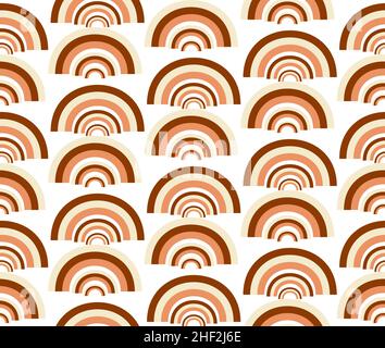 Retro 70s seamless colorful geometric pattern. Endless texture, retro background. Vector illustration Stock Vector