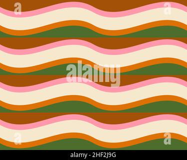 Retro 70s seamless colorful geometric pattern. Endless texture, retro background. Vector illustration Stock Vector