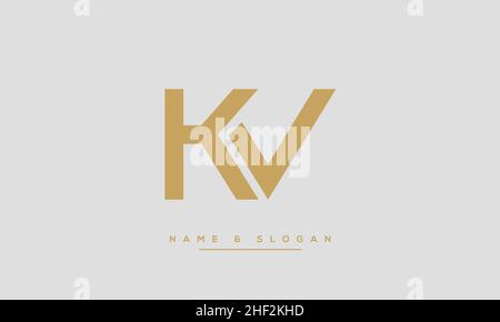 Modern abstract letter KV, VK logo design. Minimal KV, VK initial based icon vector Stock Vector