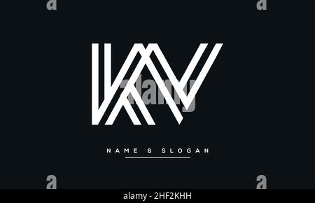 Modern abstract letter KV, VK logo design. Minimal KV, VK initial based icon vector Stock Vector
