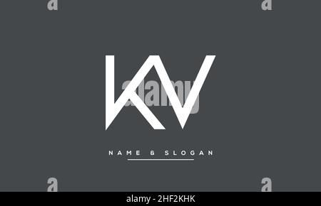 Modern abstract letter KV, VK logo design. Minimal KV, VK initial based icon vector Stock Vector