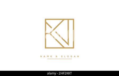 Modern abstract letter KV, VK logo design. Minimal KV, VK initial based icon vector Stock Vector