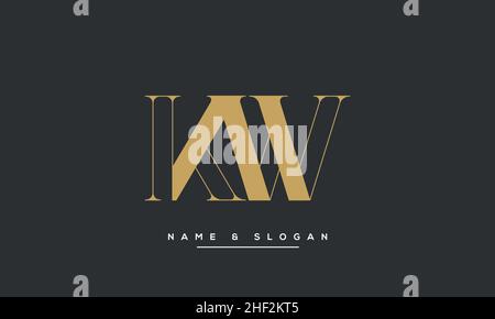 Modern abstract letter KW, WK logo design. Minimal KW, WK initial based icon. Initial WK vector Stock Vector
