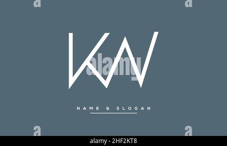 Modern abstract letter KW, WK logo design. Minimal KW, WK initial based icon. Initial WK vector Stock Vector