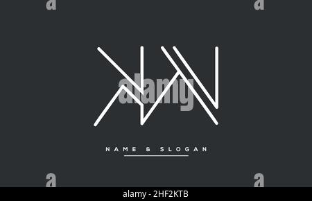 Modern abstract letter KW, WK logo design. Minimal KW, WK initial based icon. Initial WK vector Stock Vector