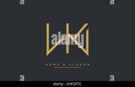 Modern abstract letter KW, WK logo design. Minimal KW, WK initial based icon. Initial WK vector Stock Vector