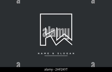 Modern abstract letter KW, WK logo design. Minimal KW, WK initial based icon. Initial WK vector Stock Vector