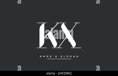 Modern abstract letter KX, XK logo design. Minimal KX, XK initial based icon. Initial XK vector Stock Vector
