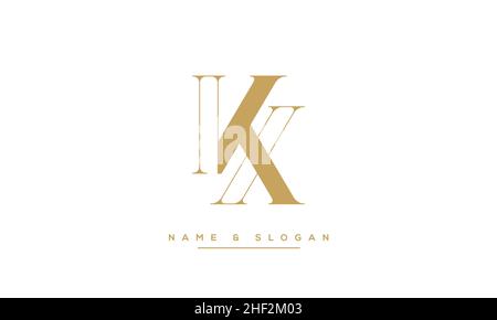 Modern abstract letter KX, XK logo design. Minimal KX, XK initial based icon. Initial XK vector Stock Vector