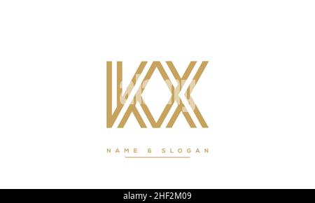 Modern abstract letter KX, XK logo design. Minimal KX, XK initial based icon. Initial XK vector Stock Vector