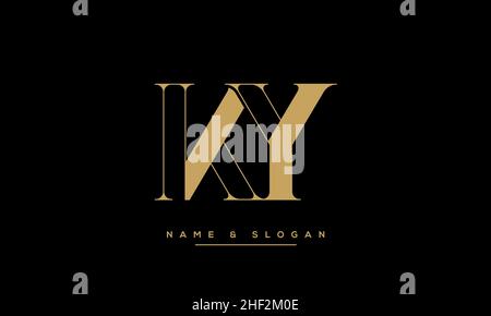 Modern abstract letter KY, YK logo design. Minimal KY, YK initial based icon. Initial KY vector Stock Vector