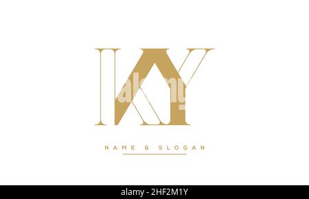 Modern abstract letter KY, YK logo design. Minimal KY, YK initial based icon. Initial KY vector Stock Vector