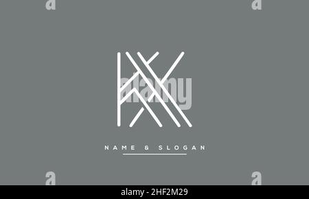Modern abstract letter KX, XK logo design. Minimal KX, XK initial based icon. Initial XK vector Stock Vector