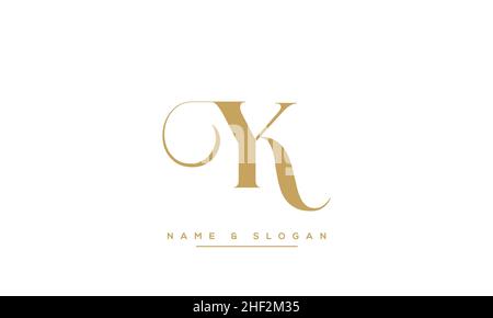 Modern abstract letter KY, YK logo design. Minimal KY, YK initial based icon. Initial KY vector Stock Vector