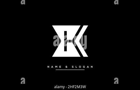 Modern abstract letter KX, XK logo design. Minimal KX, XK initial based icon. Initial XK vector Stock Vector