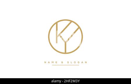 Modern abstract letter KY, YK logo design. Minimal KY, YK initial based icon. Initial KY vector Stock Vector