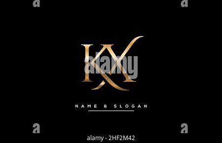 Modern abstract letter KX, XK logo design. Minimal KX, XK initial based icon. Initial XK vector Stock Vector