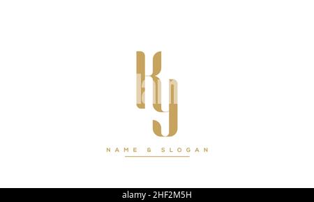 Modern abstract letter KY, YK logo design. Minimal KY, YK initial based icon. Initial KY vector Stock Vector
