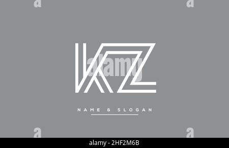 Modern abstract letter KZ, ZK logo design. Minimal KZ, ZK initial based icon. Initial ZK vector Stock Vector