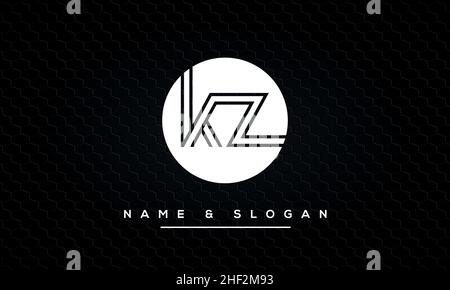 Modern abstract letter KZ, ZK logo design. Minimal KZ, ZK initial based icon. Initial ZK vector Stock Vector