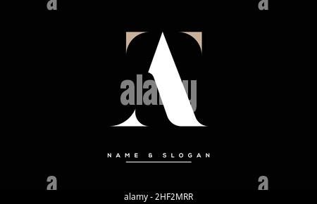 TA, AT Abstract Letters Logo Monogram Stock Vector