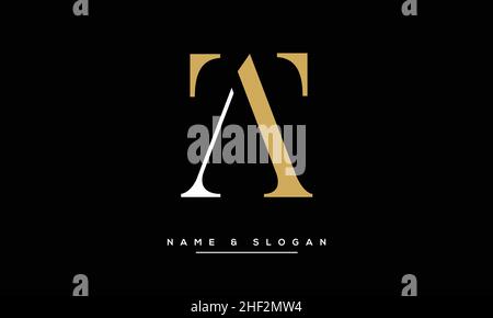 TA, AT Abstract Letters Logo Monogram Stock Vector