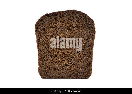 SIngle slice of rye bread isolated on white background Stock Photo