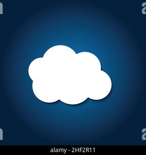 Vector abstract background composed of white paper clouds over blue. Stock Vector