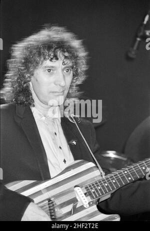 Englis guitarist Albert Lee performing at a charity jam at the Town & Country Club, London, England in 1987. Stock Photo