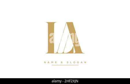 Modern abstract letter LA, AL logo design. Minimal LA, AL initial based icon vector Stock Vector