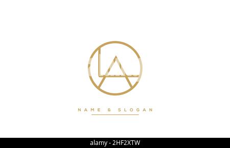 Modern abstract letter LA, AL logo design. Minimal LA, AL initial based icon vector Stock Vector