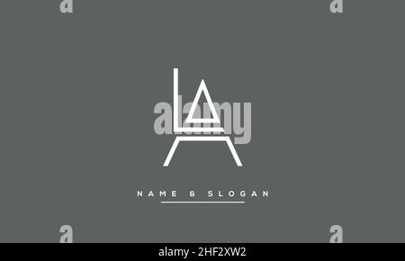 Modern abstract letter LA, AL logo design. Minimal LA, AL initial based icon vector Stock Vector