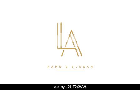 Modern abstract letter LA, AL logo design. Minimal LA, AL initial based icon vector Stock Vector