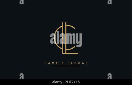 Modern abstract letter LC, CL logo design. Minimal LC, CL initial based icon vector Stock Vector