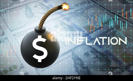 Inflation and markets Stock Photo