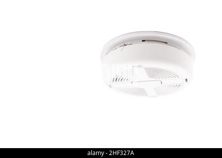 Smoke alarm on a white background Stock Photo