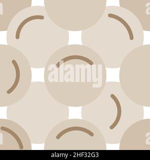 Abstract geometric circle pattern. Beige pastel seamless background. Stock Vector